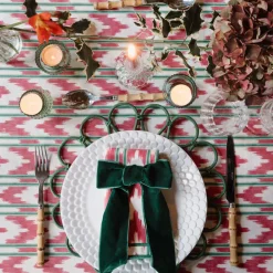Maison Margaux Place Settings & Linens|Raspberry Red Ikat Tablecloth