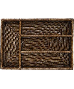 Rebecca Udall Wicker|Flatware|Rattan Cutlery Tray in Brown