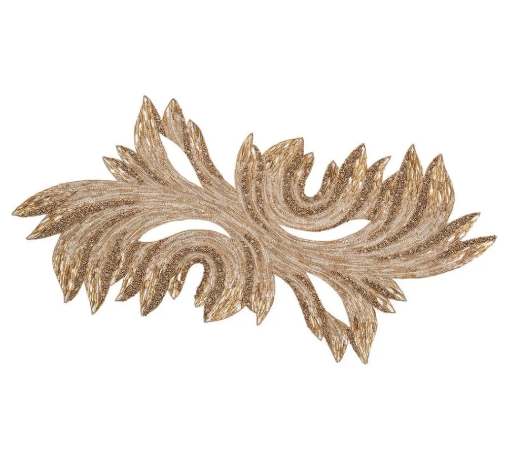 Kim Seybert Place Settings & Linens|Ray Runner in Gold & Crystal