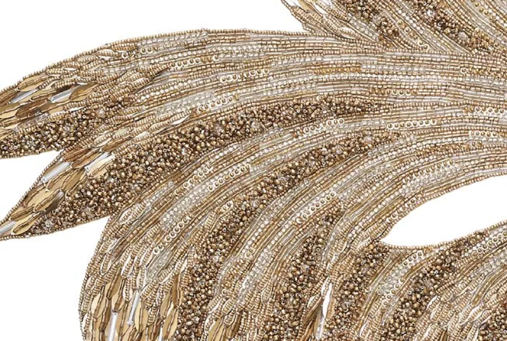 Kim Seybert Place Settings & Linens|Ray Runner in Gold & Crystal