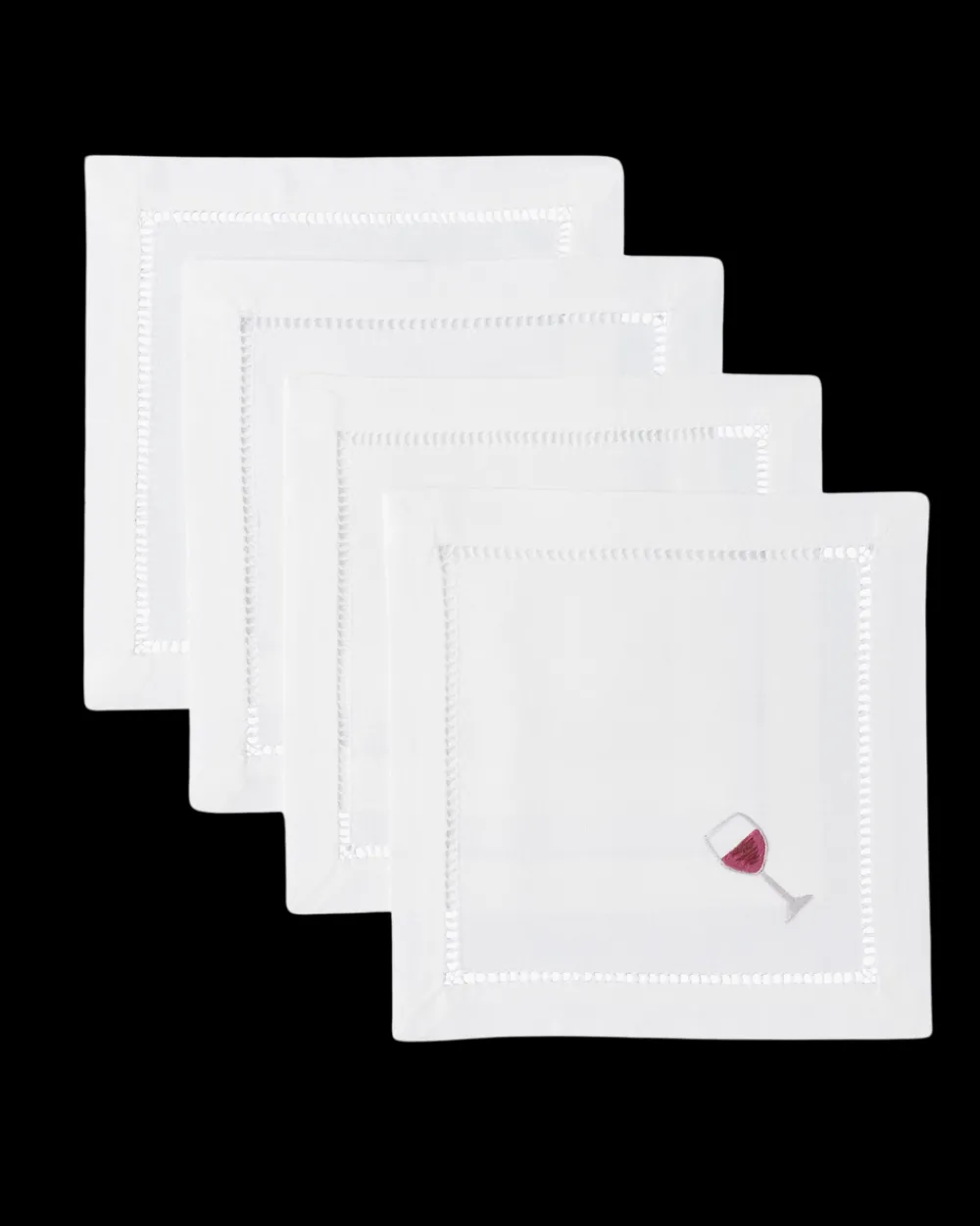 Henry Handwork Place Settings & Linens|Red Wine Cocktail Napkin Set