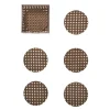 Kim Seybert Place Settings & Linens|Reed Coaster in Brown, Set of 6 in a Caddy
