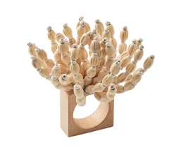 Kim Seybert Place Settings & Linens|Reed Napkin Ring in Natural & White, Set of 4