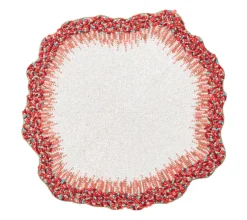 Kim Seybert Place Settings & Linens|Reef Chic Placemat in White, Coral & Turquoise, Set of 2