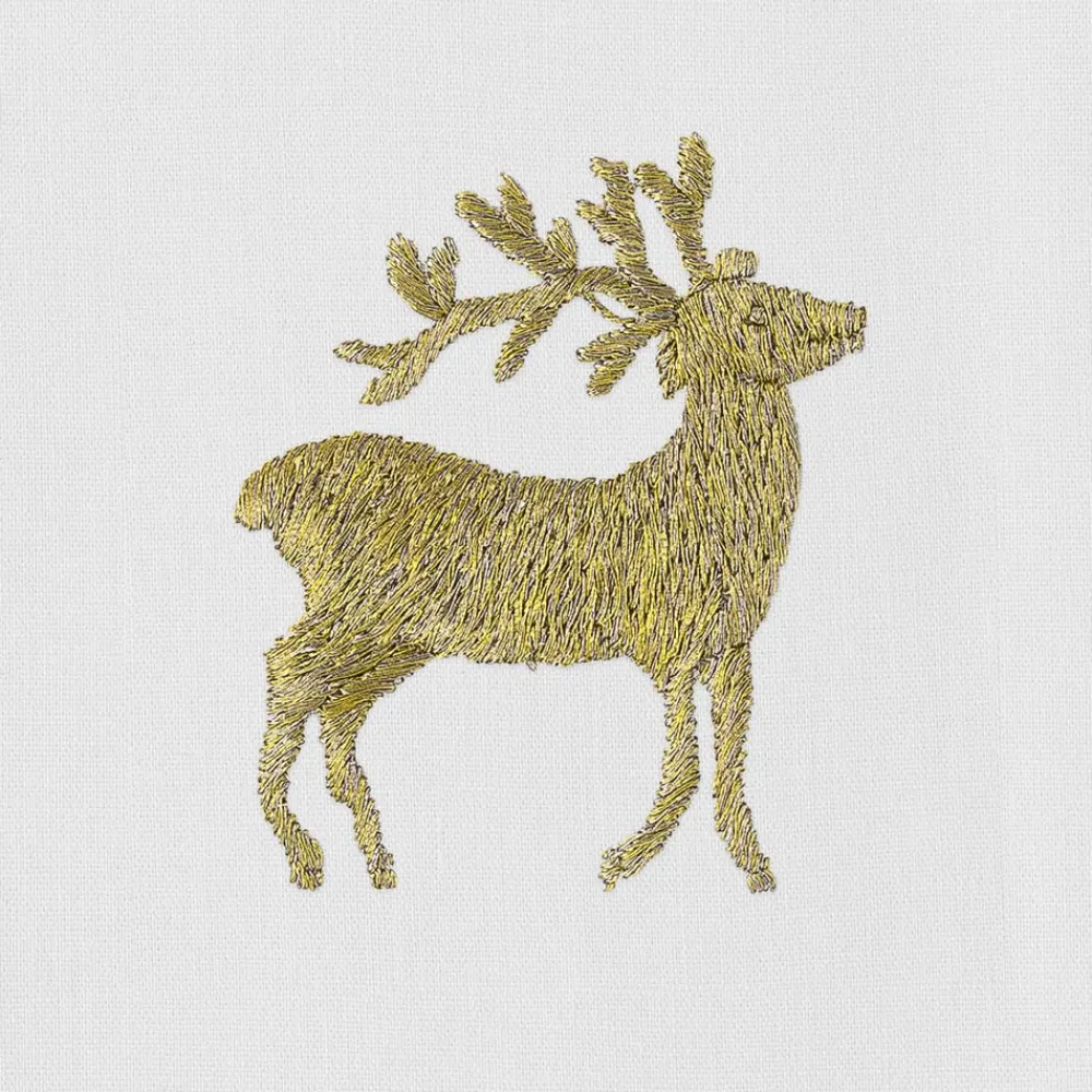 Henry Handwork Place Settings & Linens|Reindeer Gold Napkin