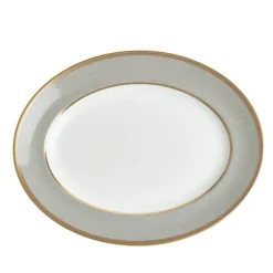 Wedgwood Dinnerware|Renaissance Grey Oval Platter, 13.75"