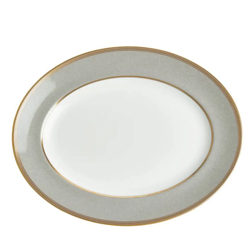 Wedgwood Dinnerware|Renaissance Grey Oval Platter, 13.75"