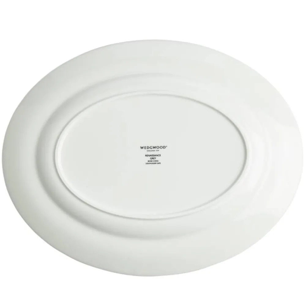 Wedgwood Dinnerware|Renaissance Grey Oval Platter, 13.75"