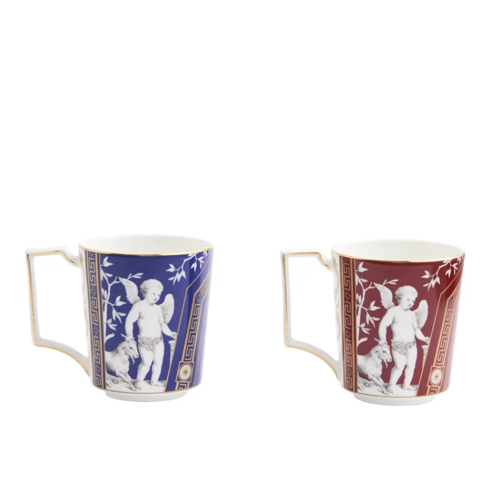 Wedgwood Dinnerware|Renaissance Mix Mug in Gold & Red, Set of 2