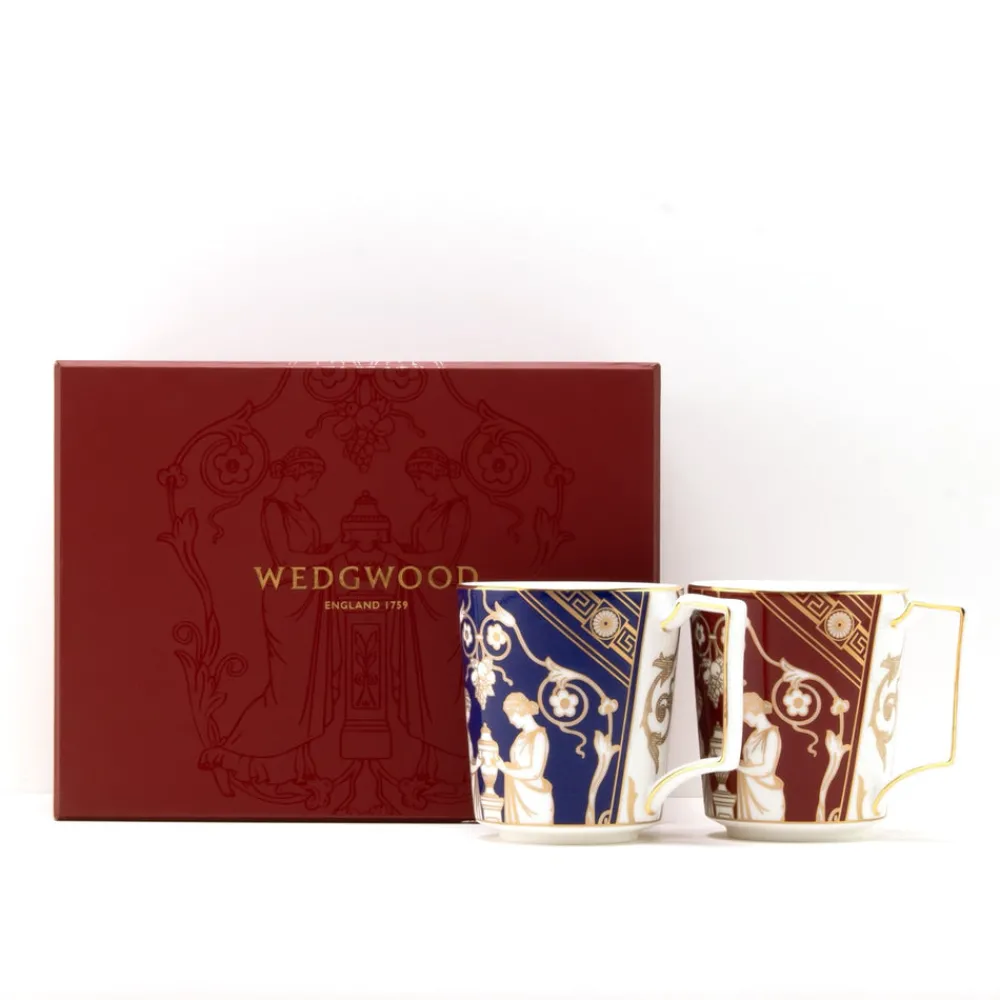 Wedgwood Dinnerware|Renaissance Mix Mug in Gold & Red, Set of 2