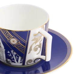 Wedgwood Dinnerware|Renaissance Mix Teacup Saucer in Gold & Red, in Set of 2