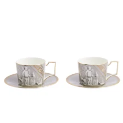 Wedgwood Dinnerware|Renaissance Teacup Saucer in Grey, Set of 2