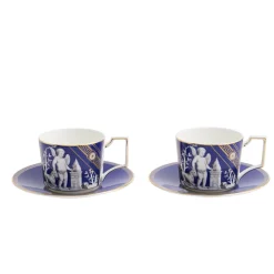 Wedgwood Dinnerware|Renaissance Teapot, Teacup, & Saucer in Gold, Set of 2