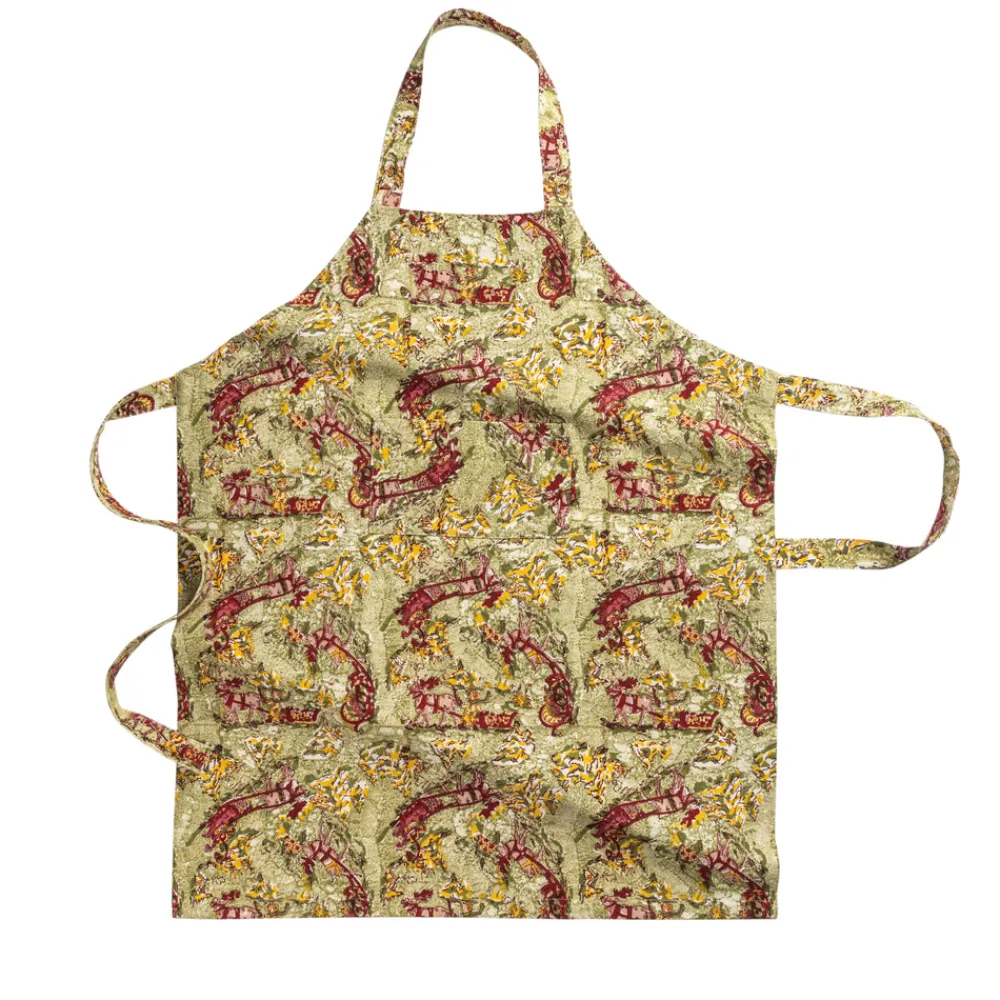 Couleur Nature Place Settings & Linens|Renne Reindeer Apron in Red & Green