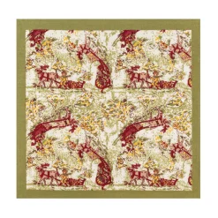 Couleur Nature Place Settings & Linens|Renne Reindeer Napkins in Red & Green, Set of 6