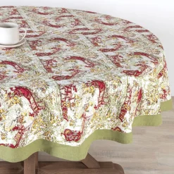 Couleur Nature Place Settings & Linens|Renne Reindeer Tablecloth in Red & Green
