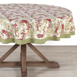 Couleur Nature Place Settings & Linens|Renne Reindeer Tablecloth in Red & Green
