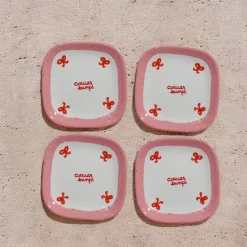 Caitlin Rounds Antiques Dinnerware|Retro “Caviar Bumps” Tiny Plates, Set of 4