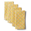 Maria Louise Cottage Place Settings & Linens|Retro Rose Napkins in Yellow, Set of 4