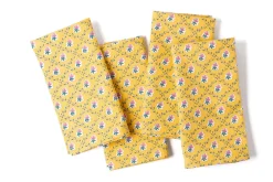 Maria Louise Cottage Place Settings & Linens|Retro Rose Napkins in Yellow, Set of 4