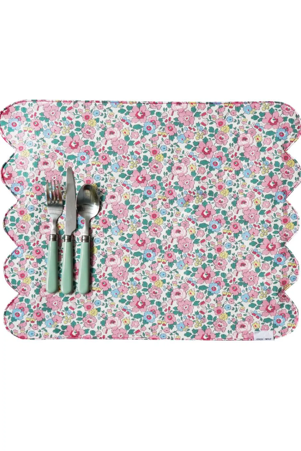 Coco & Wolf Place Settings & Linens|Reversible Cloud Placemat Made With Liberty Fabric in Betsy Candy Floss & Capel Fuchsia Pink