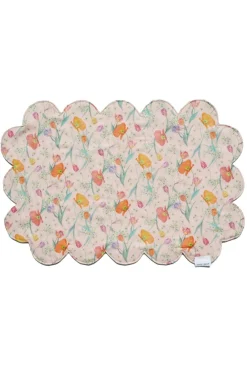 Coco & Wolf Place Settings & Linens|Reversible Cloud Scallop Placemat Made With Liberty Fabric in Spring Blooms & Betsy Boo