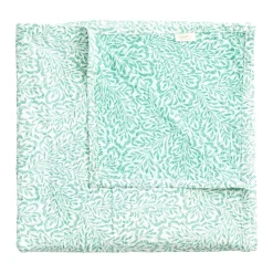 Caspari Place Settings & Linens|Reversible Kantha Table Cover in Green Block Print Leaves