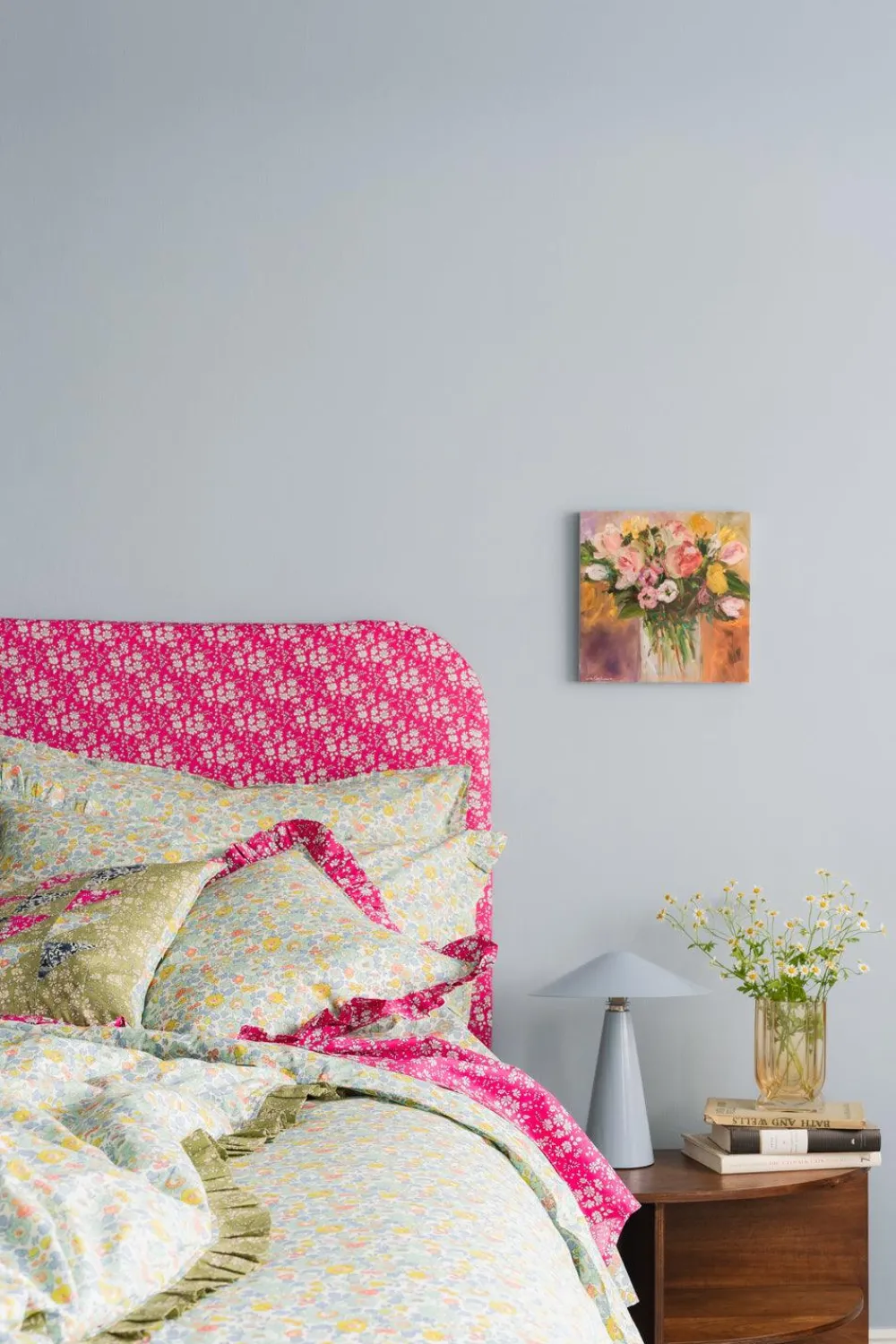 Coco & Wolf Place Settings & Linens|Reversible Ruffle Edge Heirloom Quilt Made With Liberty Fabric in Betsy Sage & Capel Pistachio