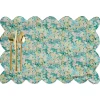 Coco & Wolf Place Settings & Linens|Reversible Scalloped Placemat Made With Liberty Fabric in Hollyhocks & Mitsi Valeria