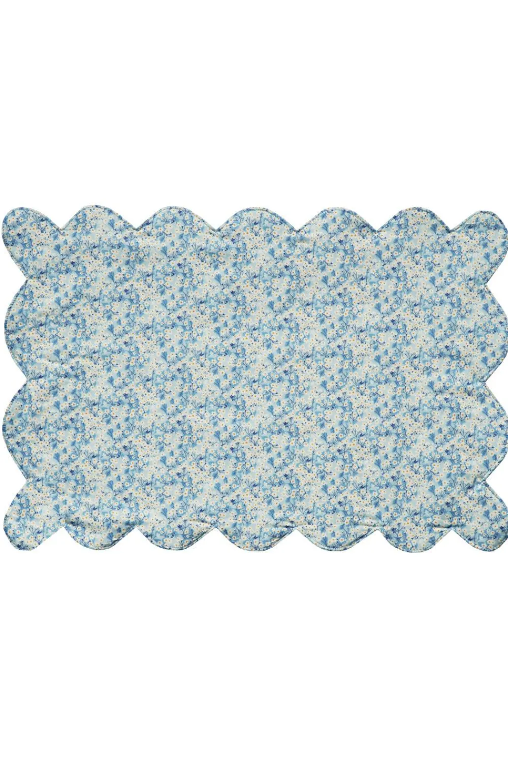 Coco & Wolf Place Settings & Linens|Reversible Scalloped Placemat Made With Liberty Fabric in Hollyhocks & Mitsi Valeria