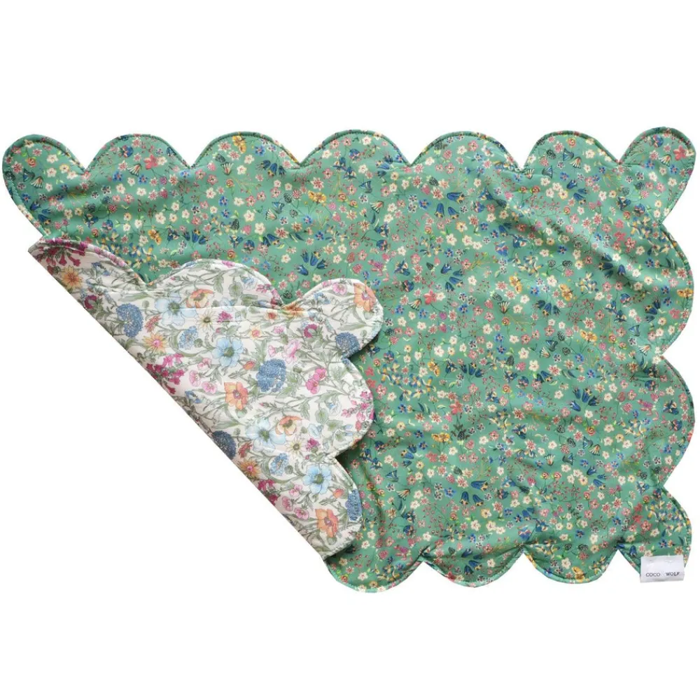 Coco & Wolf Place Settings & Linens|Reversible Scalloped Placemat Made With Liberty Fabric in Donna Leigh
