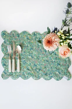 Coco & Wolf Place Settings & Linens|Reversible Scalloped Placemat Made With Liberty Fabric in Donna Leigh