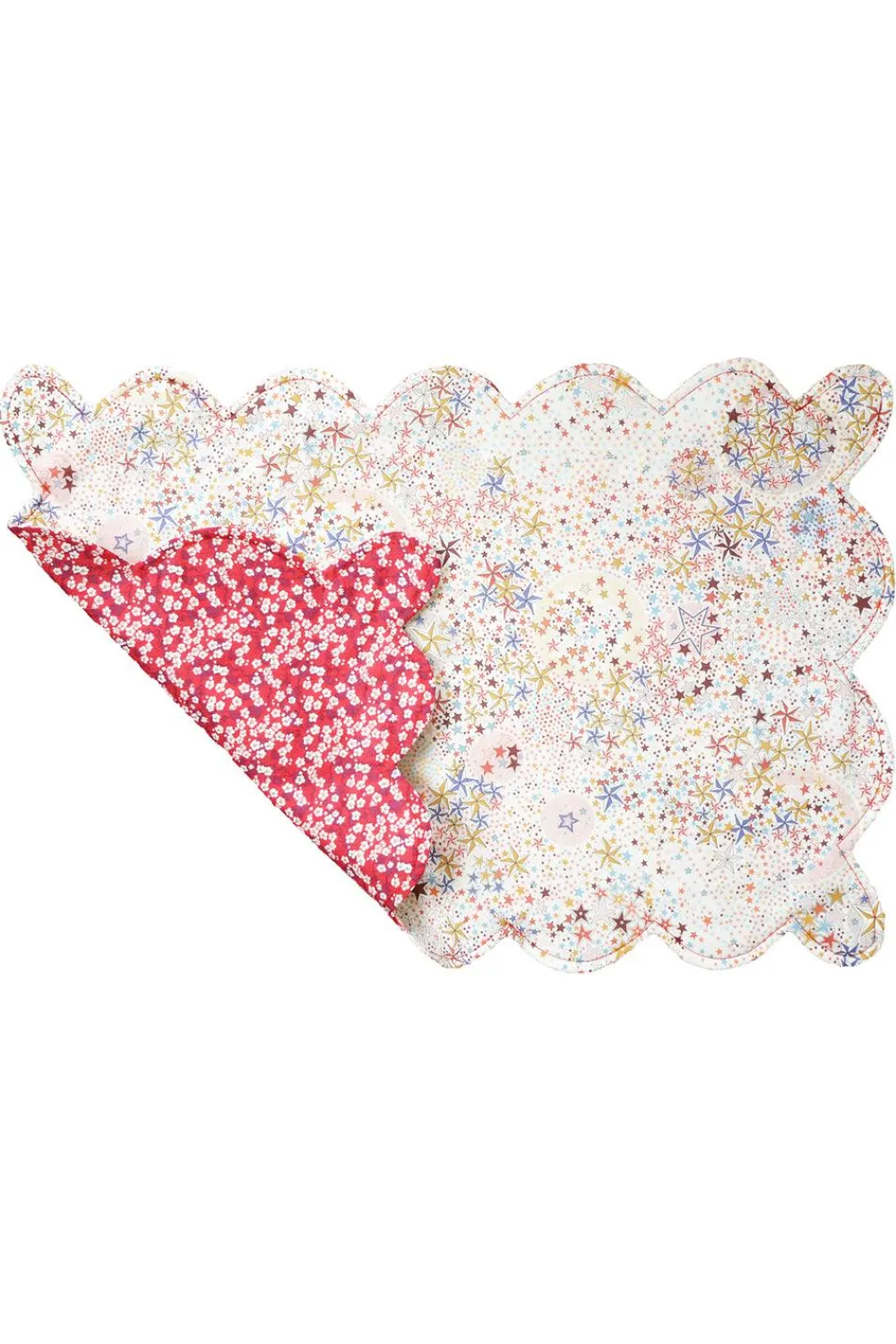 Coco & Wolf Place Settings & Linens|Reversible Scalloped Placemat Made With Liberty Fabric in Mitsi Valeria & Adelajda