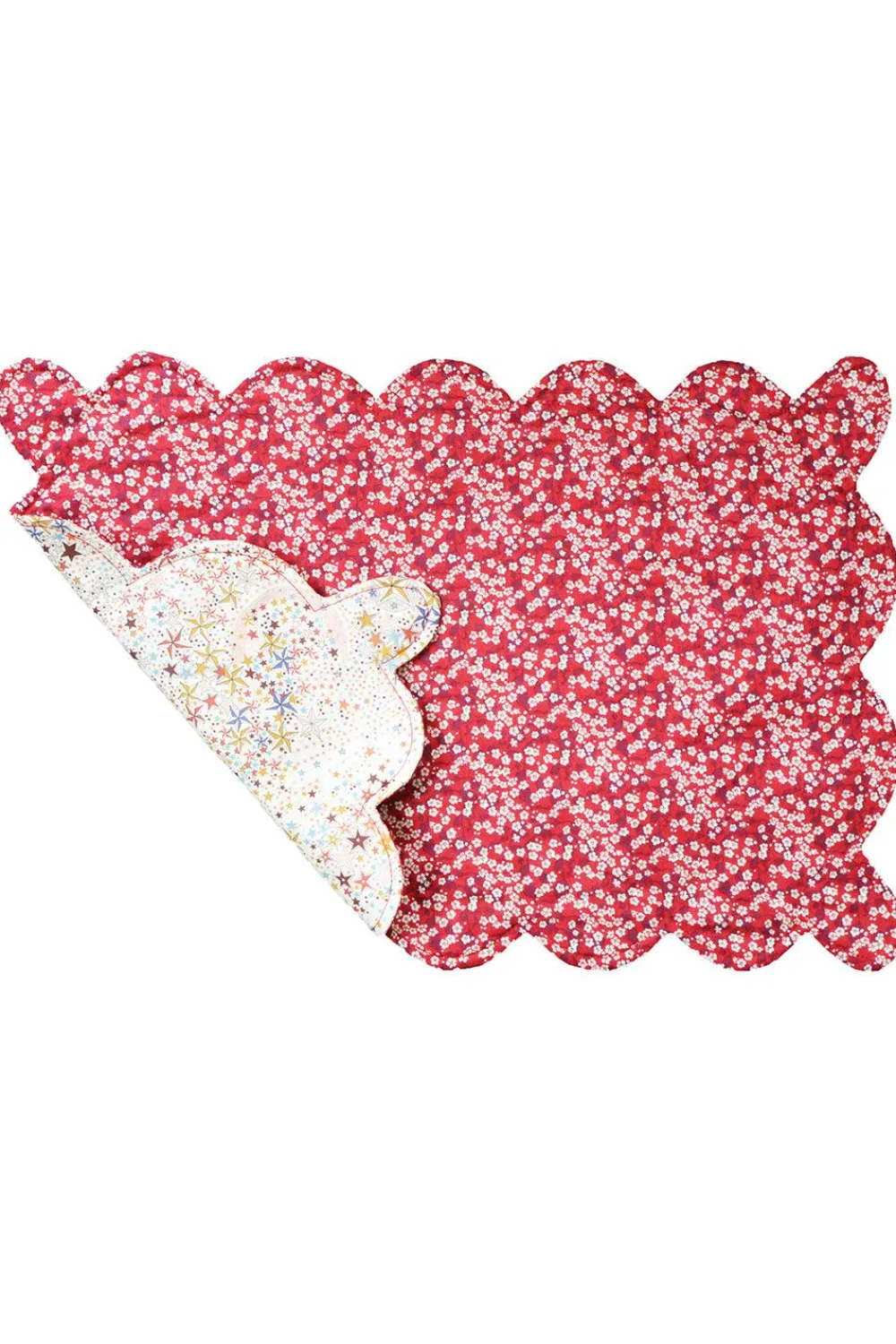 Coco & Wolf Place Settings & Linens|Reversible Scalloped Placemat Made With Liberty Fabric in Mitsi Valeria & Adelajda