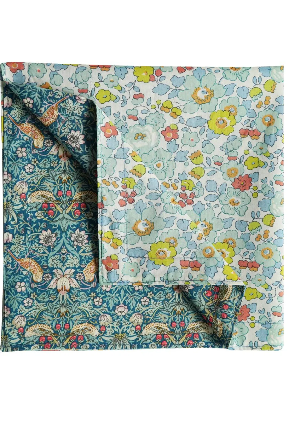 Coco & Wolf Place Settings & Linens|Reversible Stitch Napkin Set Made With Liberty Fabric in Betsy Sage & Strawberry Thief