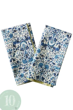 Coco & Wolf Place Settings & Linens|Reversible Stitch Napkin Set Made With Liberty Fabric in Lodden & Capel