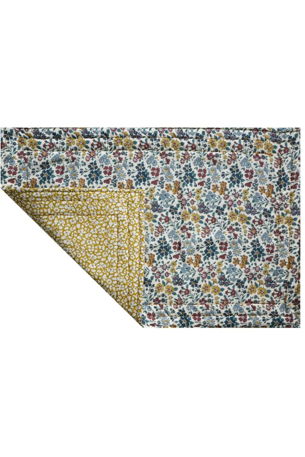 Coco & Wolf Place Settings & Linens|Reversible Stitch Placemat Made With Liberty Fabric in Feather Meadow & Annabella