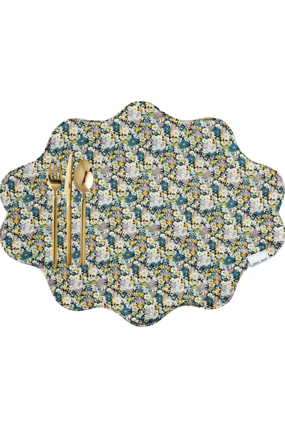 Coco & Wolf Place Settings & Linens|Reversible Wavy Placemat Made With Liberty Fabric in Libby & Capel Pistachio