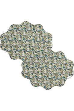 Coco & Wolf Place Settings & Linens|Reversible Wavy Placemat Made With Liberty Fabric in Libby & Capel Pistachio