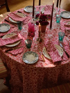 Coco & Wolf Place Settings & Linens|Reversible Wavy Placemat Made With Liberty Fabric in in Sambourne Red & Mitsi Valeria Red
