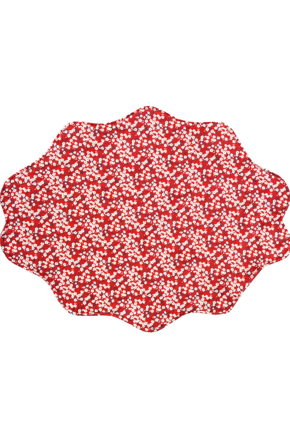Coco & Wolf Place Settings & Linens|Reversible Wavy Placemat Made With Liberty Fabric in in Sambourne Red & Mitsi Valeria Red