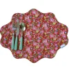 Coco & Wolf Place Settings & Linens|Reversible Wavy Placemat Made With Liberty Fabric in Betsy Star & Capel Pistachio