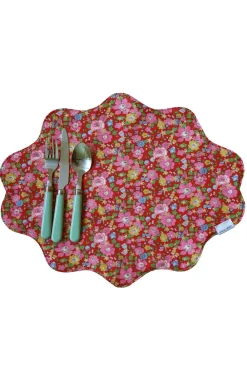 Coco & Wolf Place Settings & Linens|Reversible Wavy Placemat Made With Liberty Fabric in Betsy Star & Capel Pistachio