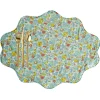 Coco & Wolf Place Settings & Linens|Reversible Wavy Placemat Made With Liberty Fabric in Betsy Sage & Strawberry Thief