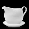 Lyngby Porcelain Dinnerware|Rhombe Sauce Boat in White