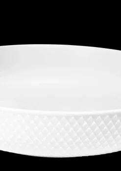 Lyngby Porcelain Dinnerware|Rhombe Serving Bowl in White