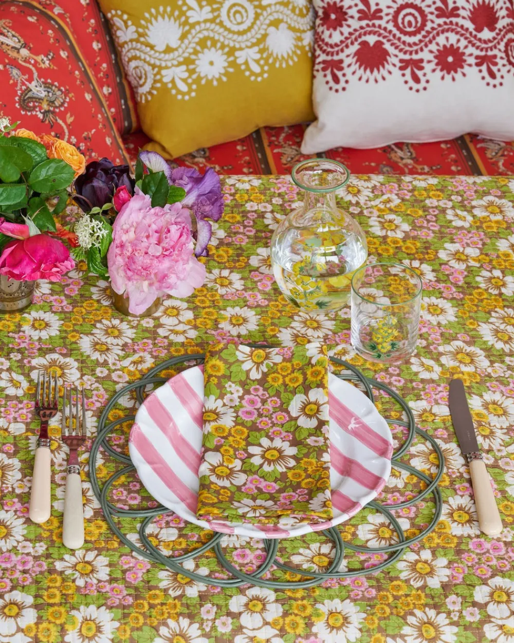 Cabana Dinnerware|Righe Dinner Plate, Pink