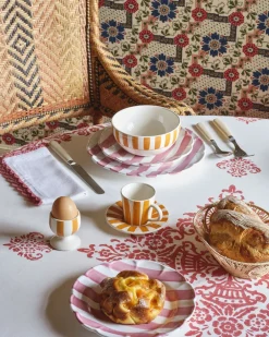 Cabana Dinnerware|Righe Dinner Plate, Pink