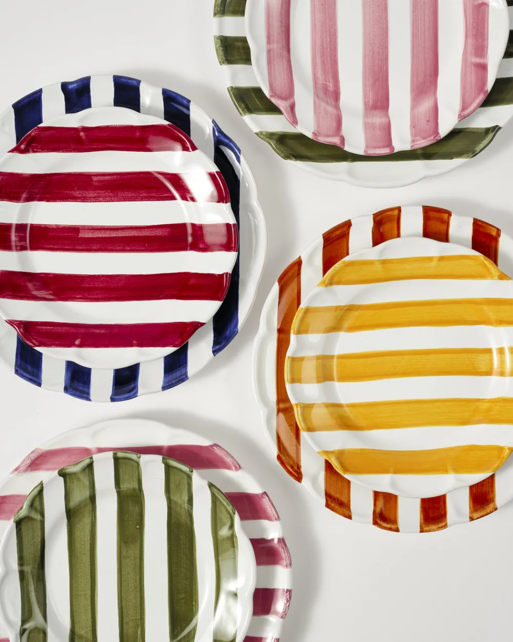 Cabana Dinnerware|Righe Dinner Plate, Pink