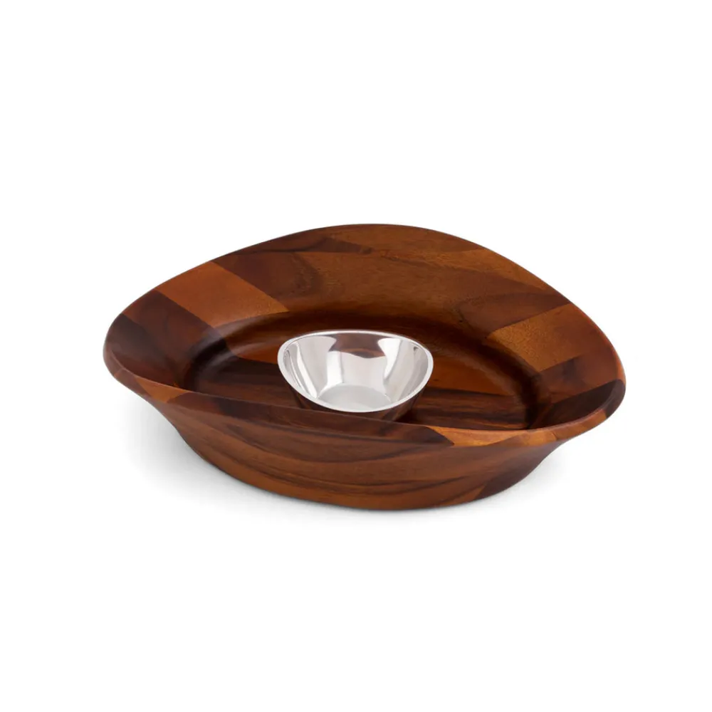 Nambe Dinnerware|Ripple Chip & Dip
